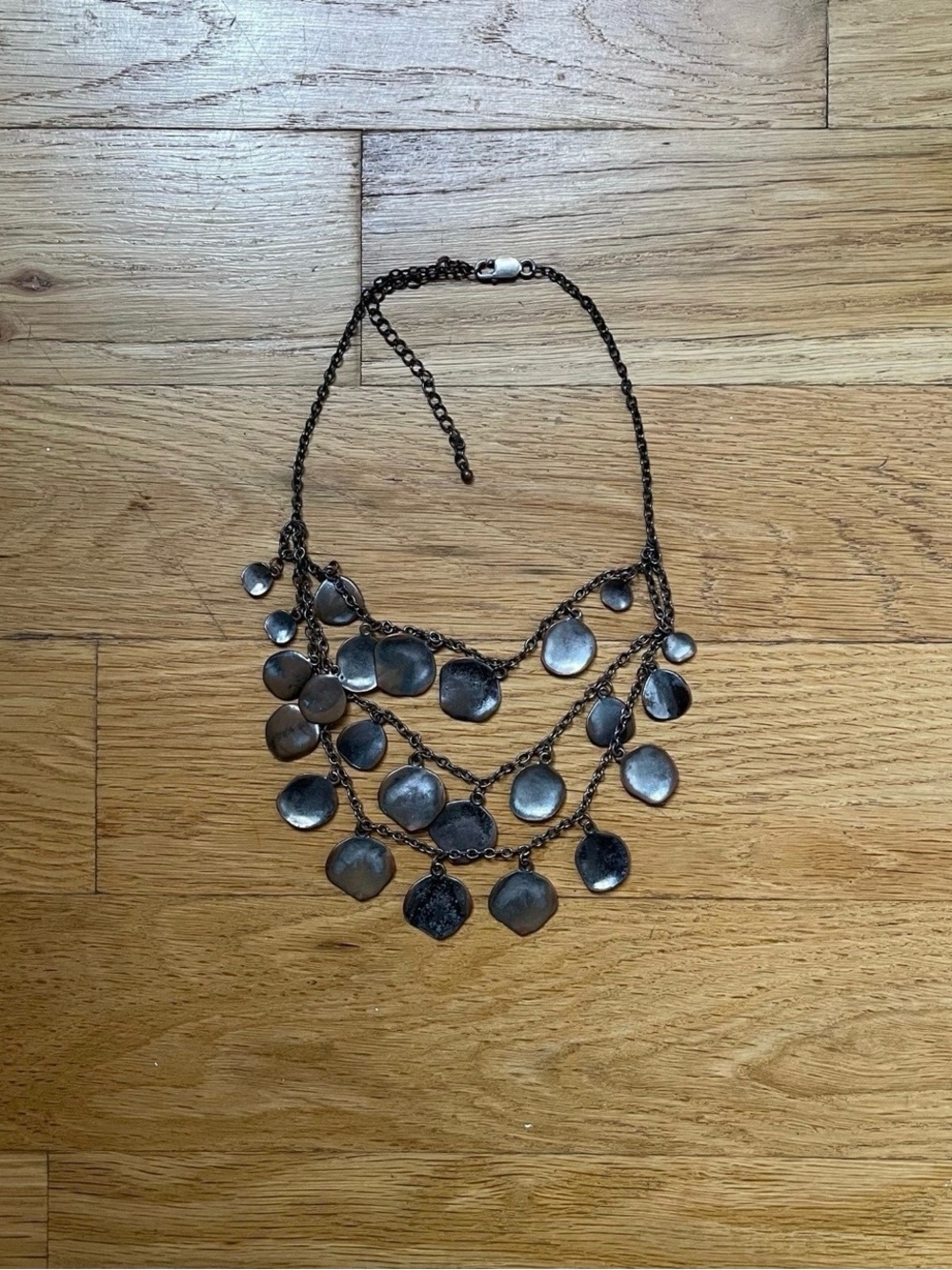 metal 3-tier drop necklace